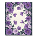 Vibrant Purple Flower Garden Frame Rug
