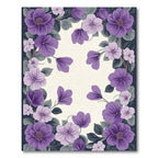 Vibrant Purple Flower Garden Frame Rug