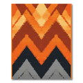 Deep Orange Geometric Chevron Rug