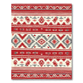 Red Gray Jagged Diamond Stripe Rug