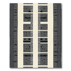 Striped Vertical Gray Geometric Panel Rug