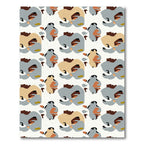 Abstract Beige Blue Brown Organic Shapes Rug