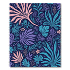 Chic Navy Tropical Floral Fantasy Rug
