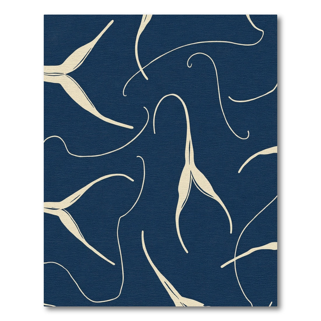 Navy Blue Abstract Organic Swirl Rug