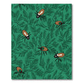 Emerald Green Insects Fern Garden Rug