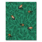 Emerald Green Insects Fern Garden Rug