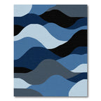 Deep Blue Wave Landscape Seamless Rug