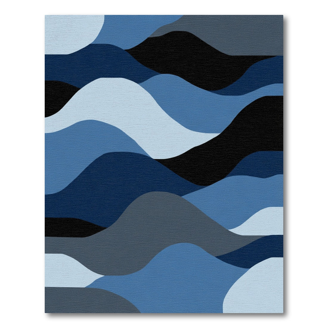 Deep Blue Wave Landscape Seamless Rug