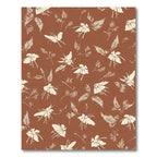Terracotta Cream Floral Winged Motif Rug