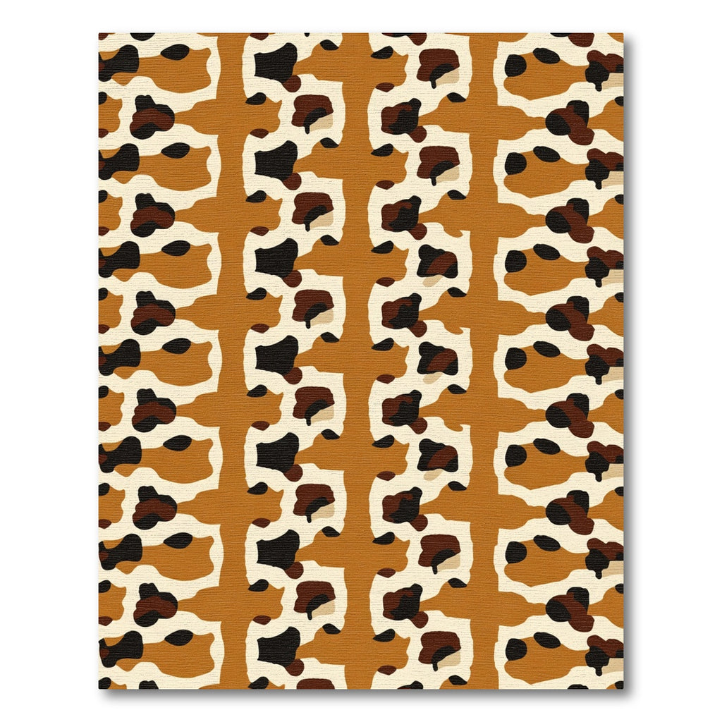 Abstract Animal Print Ochre Rug
