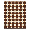 Retro Brown Ochre Circle Diamond Rug