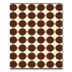 Retro Brown Ochre Circle Diamond Rug