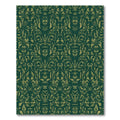 Emerald Green Gold Damask Botanical Rug