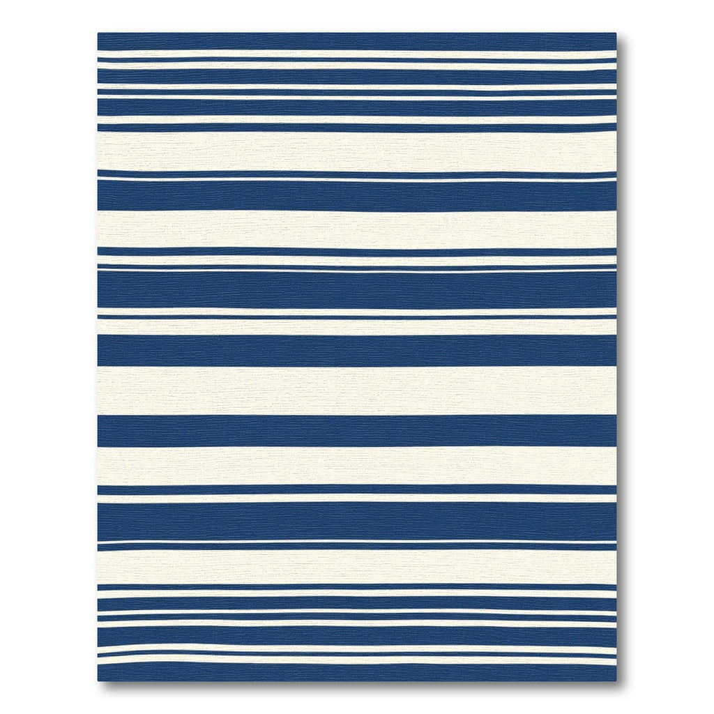 Navy Cream Stripe Rug
