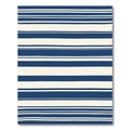 Navy Cream Stripe Rug