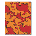 Bold Orange and Red Abstract Forms Rug