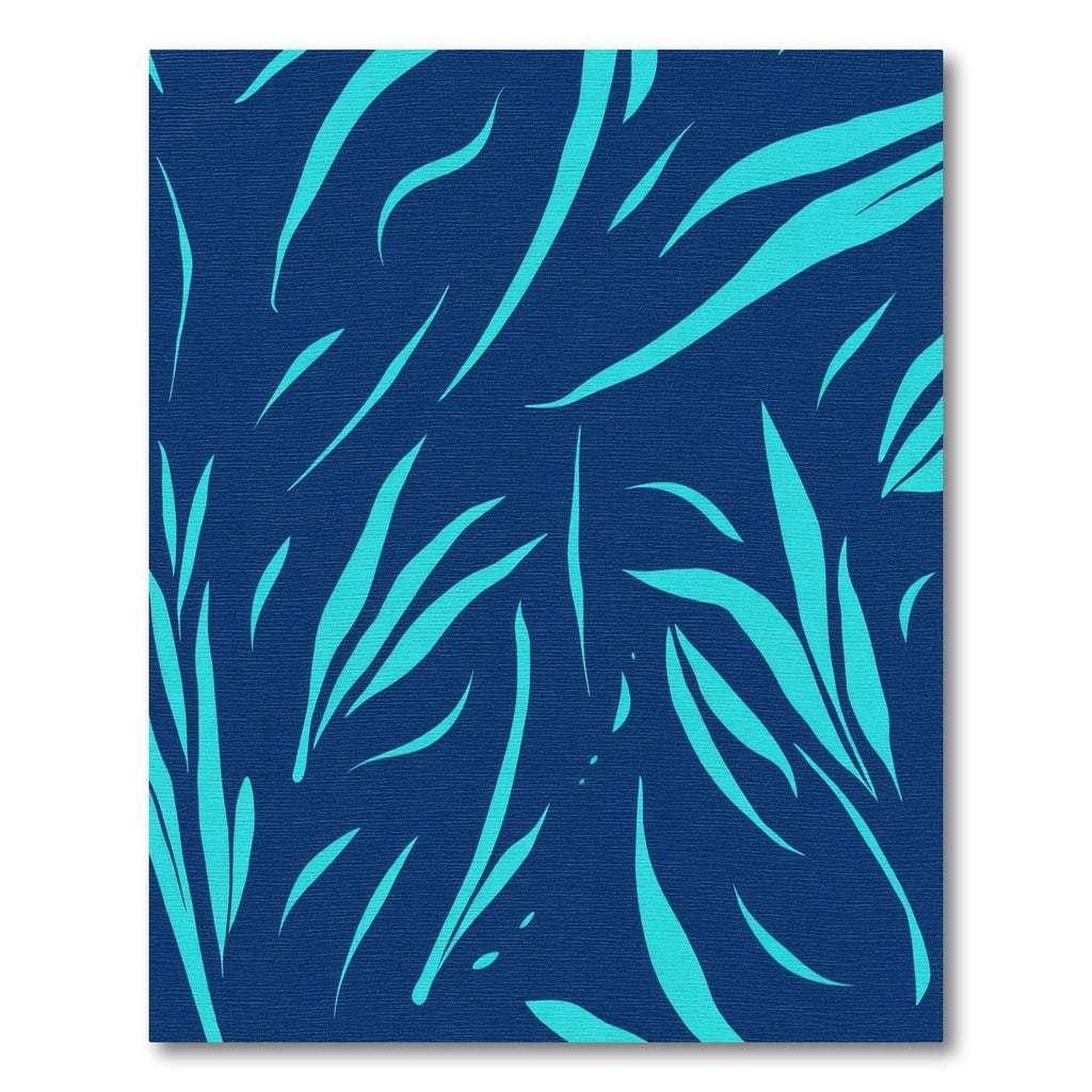 Aqua Strokes On Deep Blue Canvas Rug