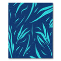 Aqua Strokes On Deep Blue Canvas Rug