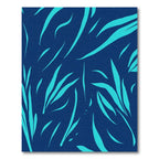 Aqua Strokes On Deep Blue Canvas Rug