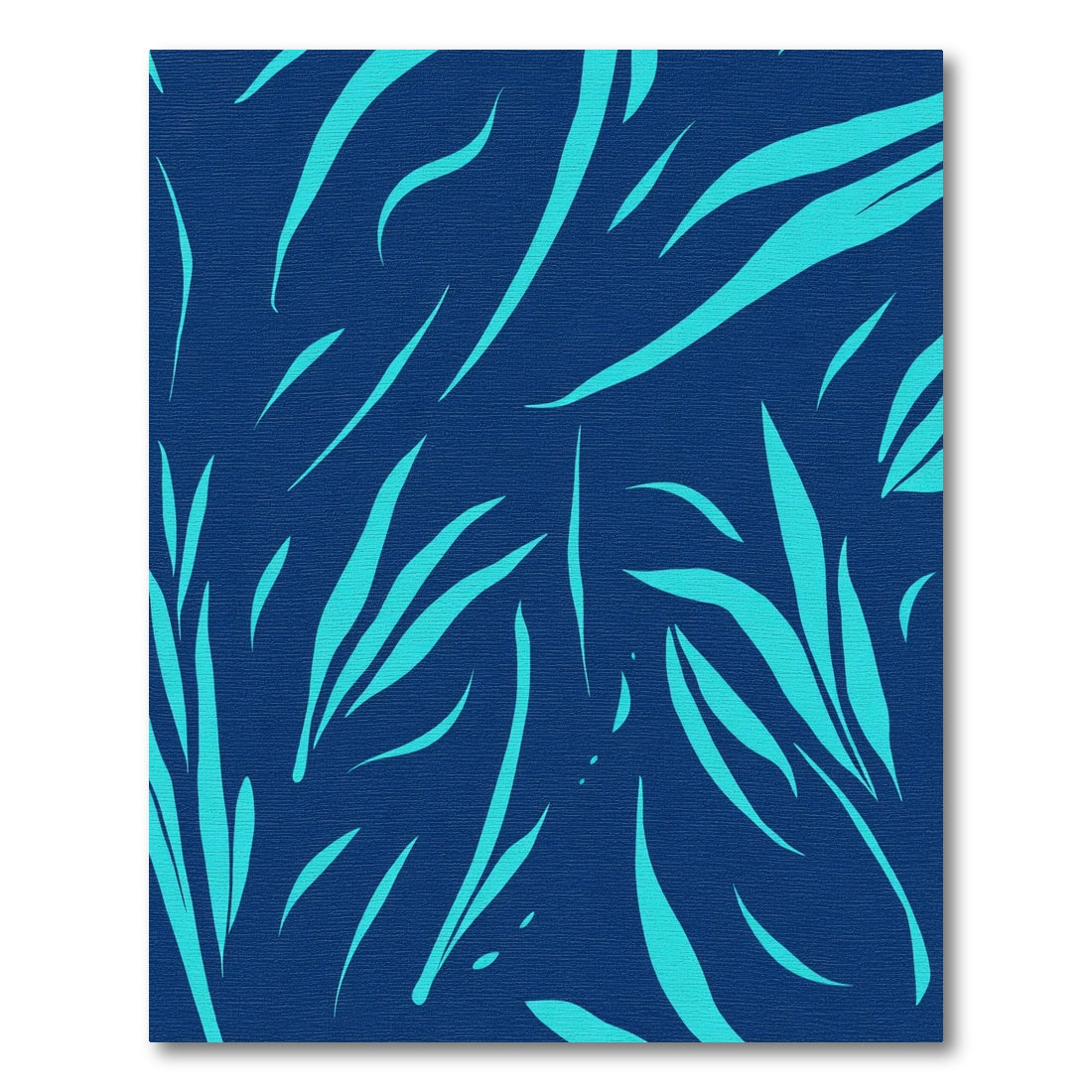 Aqua Strokes On Deep Blue Canvas Rug