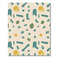 Teal Mustard Organic Abstract Shapes Rug
