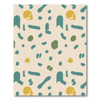 Teal Mustard Organic Abstract Shapes Rug