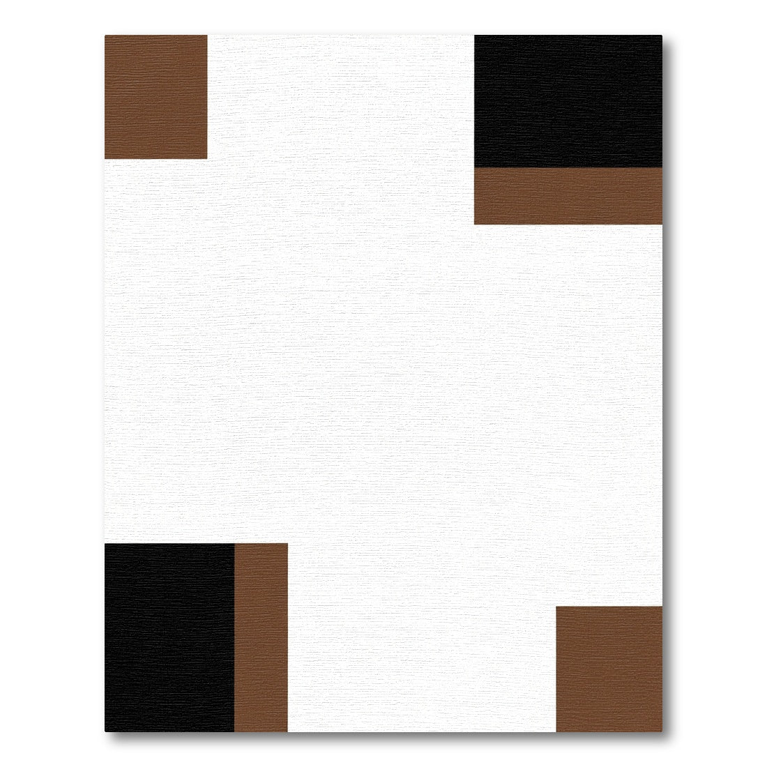 Geometric Brown Black Corner Accent Rug