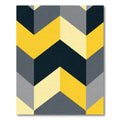 Bold Yellow Gray Geometric Chevron Rug