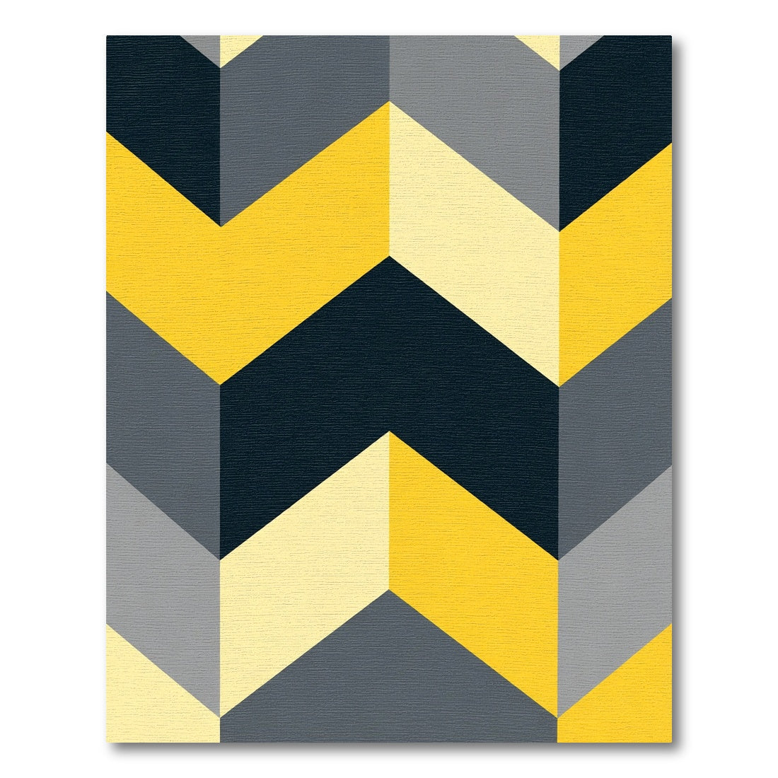 Bold Yellow Gray Geometric Chevron Rug
