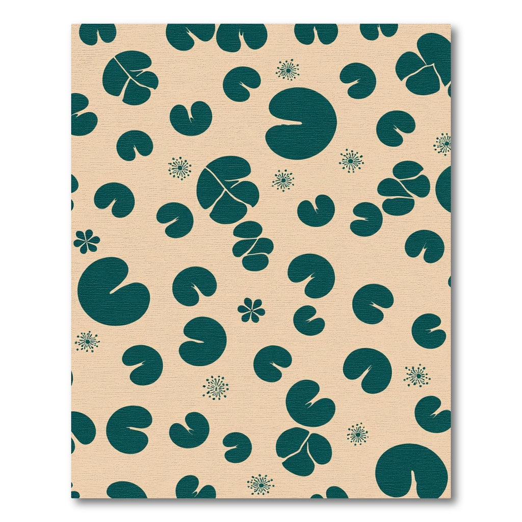 Teal Lily Pad Scattered Dot Rug