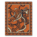 Orange Abstract Swirls And Dots Rug