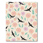 Whimsical Flying Birds Floral Field Rug