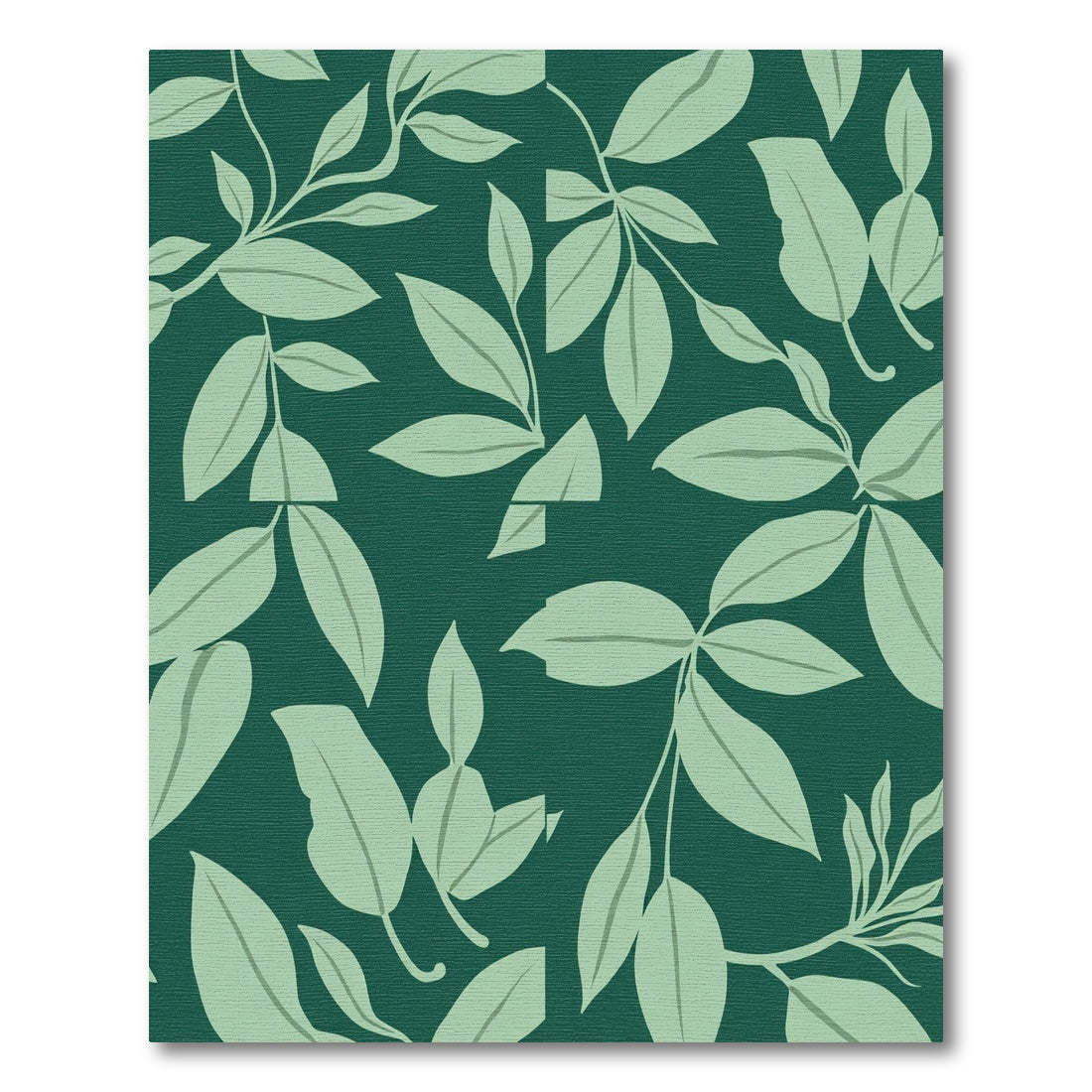 Teal Tropical Foliage Statement Rug