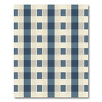 Classic Blue Beige Checkered Rug