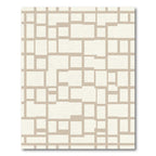 Cream Tan Geometric Block Arrangement Rug