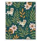 Whimsical Tiger Floral Forest Rug