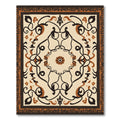 Intricate Floral Scrollwork Cream Brown Rug