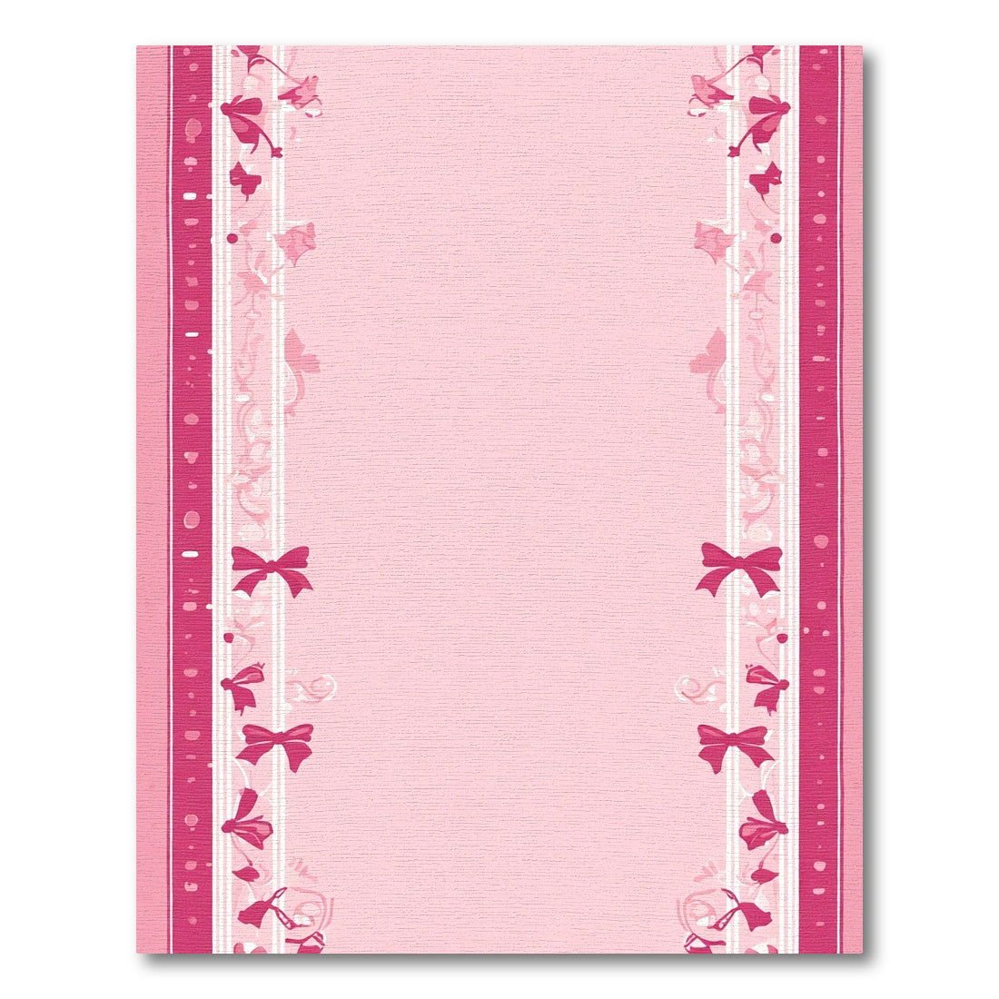 Pink Ribbon Floral Border Rug