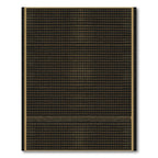 Gold Square Grid Border Rug