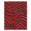 Bold Crimson Wavy Stripe Rug