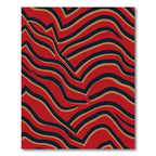 Bold Crimson Wavy Stripe Rug