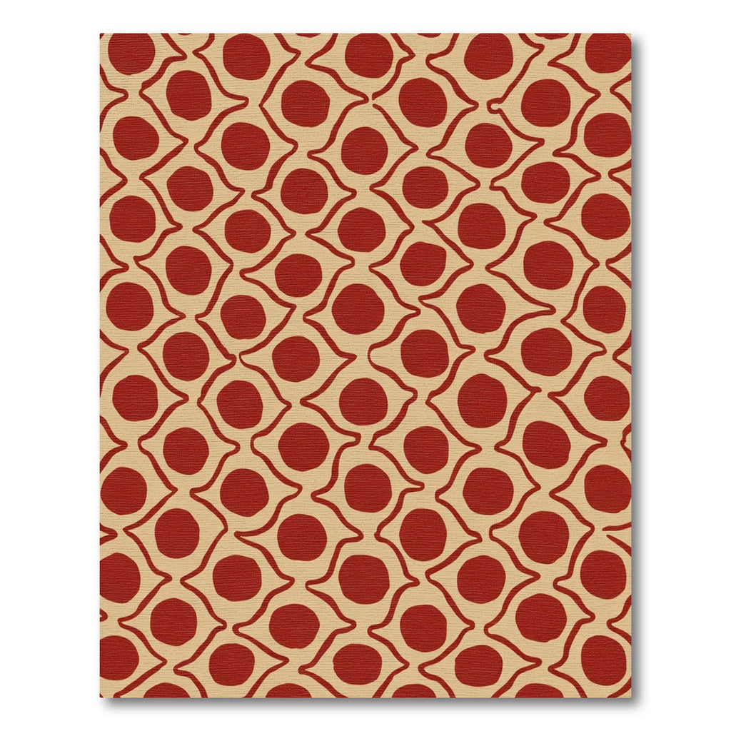 Terracotta Red Abstract Dot Diamond Rug