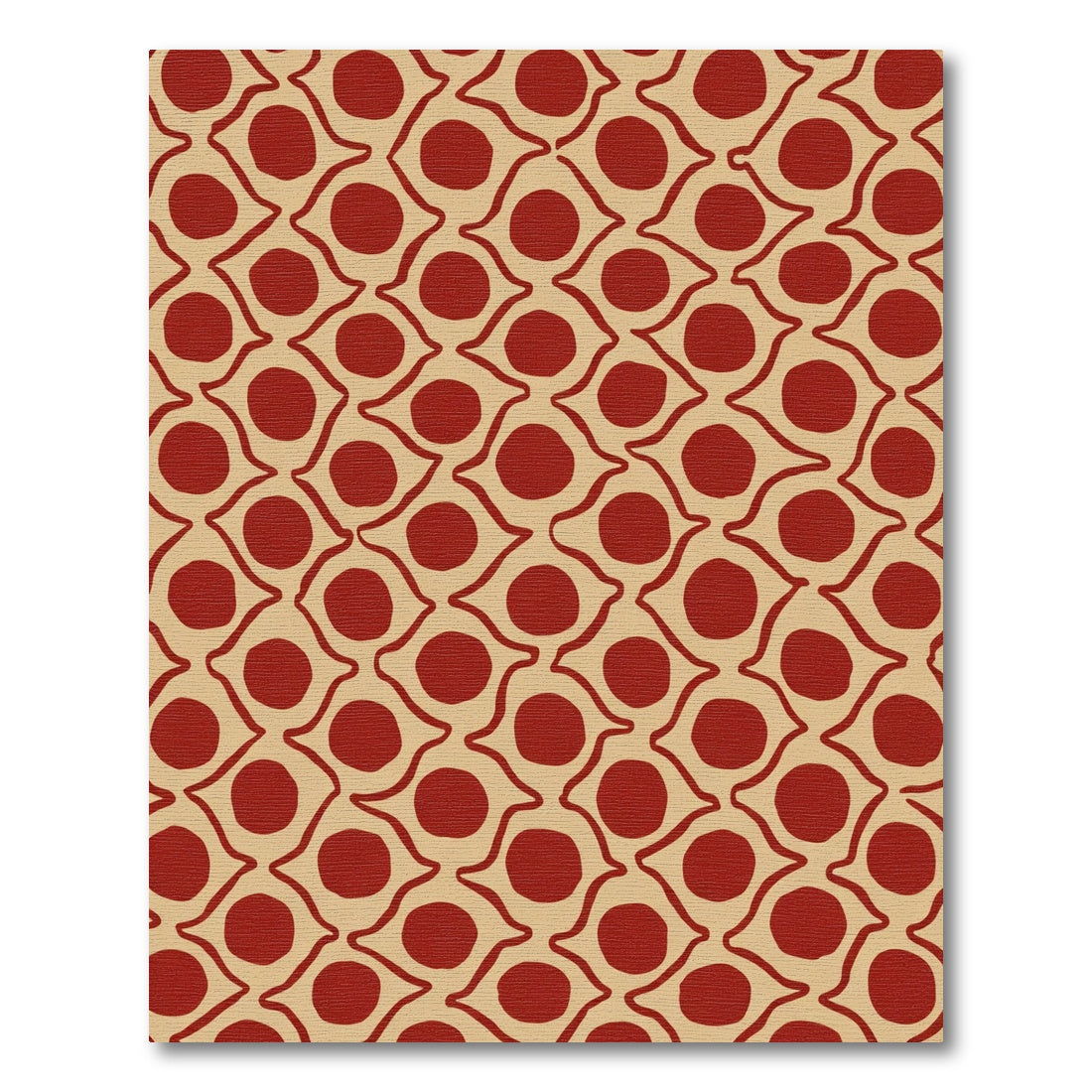 Terracotta Red Abstract Dot Diamond Rug