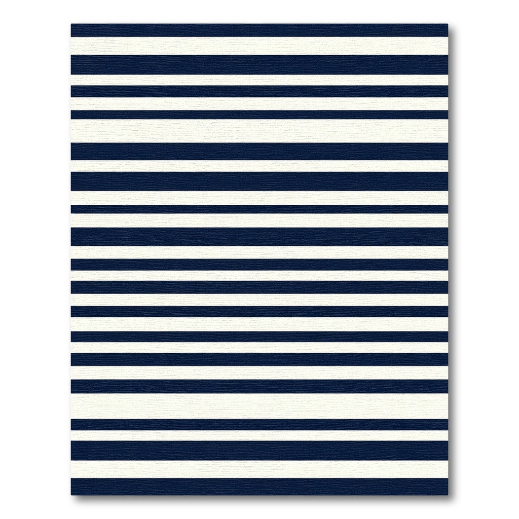 Classic Navy Cream Stripe Rug
