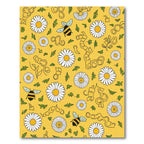Whimsical Yellow Daisy Bee Meadow Rug