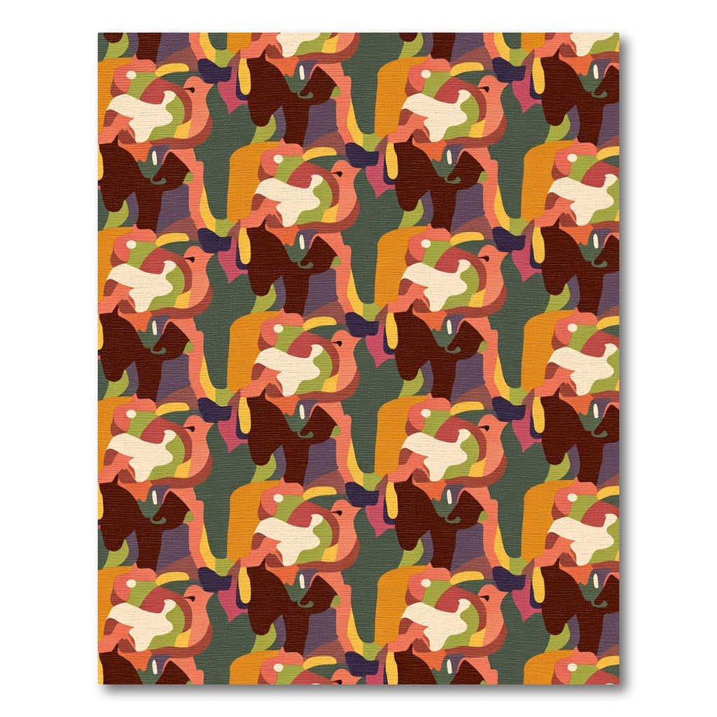 Mid Century Organic Abstract Swirls Rug