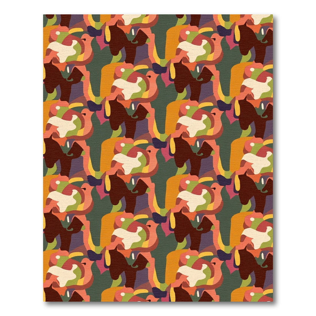 Mid Century Organic Abstract Swirls Rug