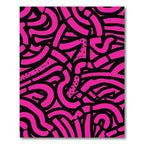 Retro Pink Swirl Abstract Rug
