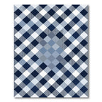 Navy Blue White Gingham Diamond Rug