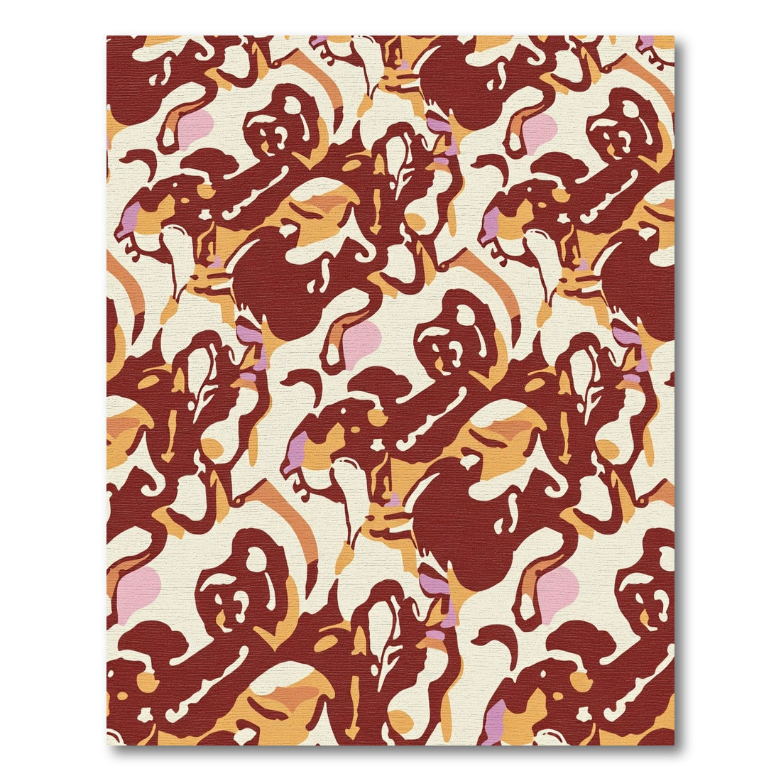 Russet Terracotta Abstract Swirl Rug